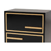 Baxton Studio Giolla Contemporary Glam and Luxe Black Finished Wood and Gold Metal 2-Drawer End Table WHI-JY21A015-Wood-Metal-Black-Gold-ET