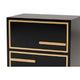 Baxton Studio Giolla Contemporary Glam and Luxe Black Finished Wood and Gold Metal 2-Drawer End Table WHI-JY21A015-Wood-Metal-Black-Gold-ET