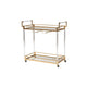 Baxton Studio Savannah Contemporary Glam and Luxe Gold Metal and Glass Wine Cart WHI-JY21A018-Gold-Cart