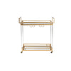 Baxton Studio Savannah Contemporary Glam and Luxe Gold Metal and Glass Wine Cart WHI-JY21A018-Gold-Cart