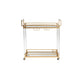 Baxton Studio Savannah Contemporary Glam and Luxe Gold Metal and Glass Wine Cart WHI-JY21A018-Gold-Cart