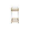 Baxton Studio Savannah Contemporary Glam and Luxe Gold Metal and Glass Wine Cart WHI-JY21A018-Gold-Cart