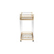 Baxton Studio Savannah Contemporary Glam and Luxe Gold Metal and Glass Wine Cart WHI-JY21A018-Gold-Cart
