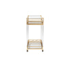 Baxton Studio Savannah Contemporary Glam and Luxe Gold Metal and Glass Wine Cart WHI-JY21A018-Gold-Cart