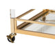 Baxton Studio Savannah Contemporary Glam and Luxe Gold Metal and Glass Wine Cart WHI-JY21A018-Gold-Cart