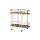 Baxton Studio Leighton Contemporary Glam and Luxe Gold Metal and Tempered Glass 2-Tier Wine Cart WHI-JY21A019-Gold-Cart