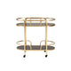 Baxton Studio Leighton Contemporary Glam and Luxe Gold Metal and Tempered Glass 2-Tier Wine Cart WHI-JY21A019-Gold-Cart