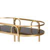 Baxton Studio Leighton Contemporary Glam and Luxe Gold Metal and Tempered Glass 2-Tier Wine Cart WHI-JY21A019-Gold-Cart