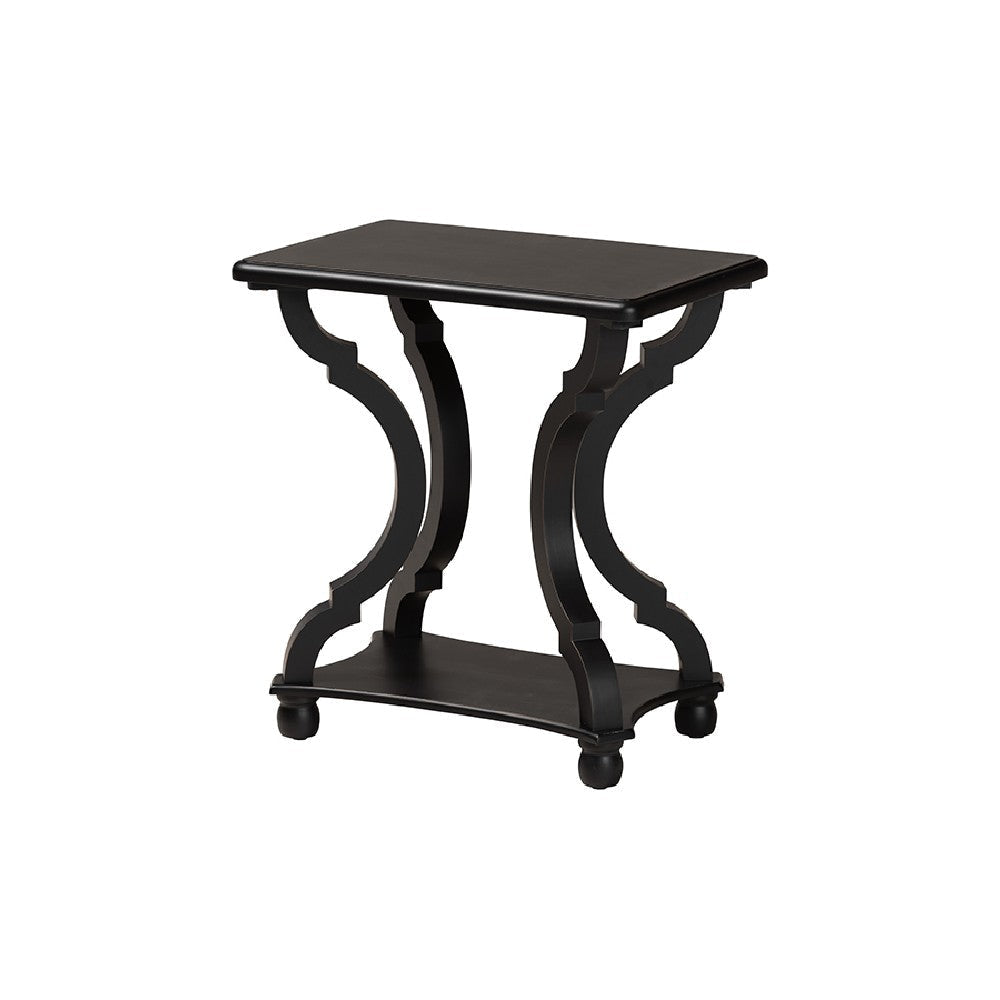 Baxton Studio Cianna Classic and Traditional Black Wood End Table WHI-JY21A025-Black-Wooden-ET