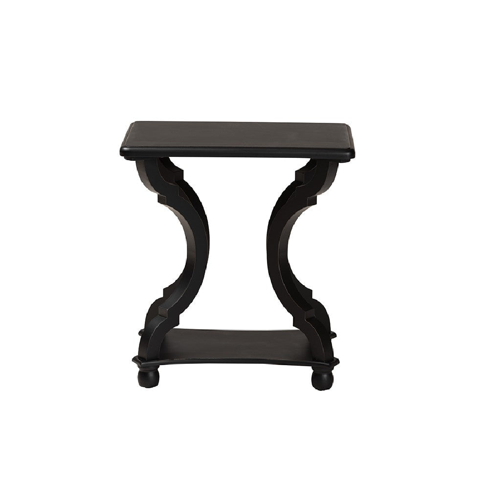 Baxton Studio Cianna Classic and Traditional Black Wood End Table WHI-JY21A025-Black-Wooden-ET