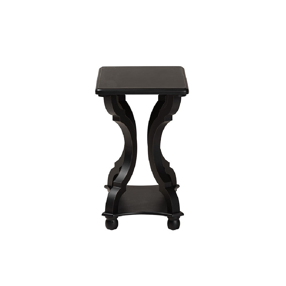 Baxton Studio Cianna Classic and Traditional Black Wood End Table WHI-JY21A025-Black-Wooden-ET