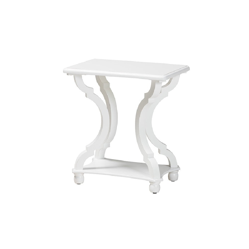 Baxton Studio Cianna Classic and Traditional White Wood End Table WHI-JY21A025-White-Wooden-ET