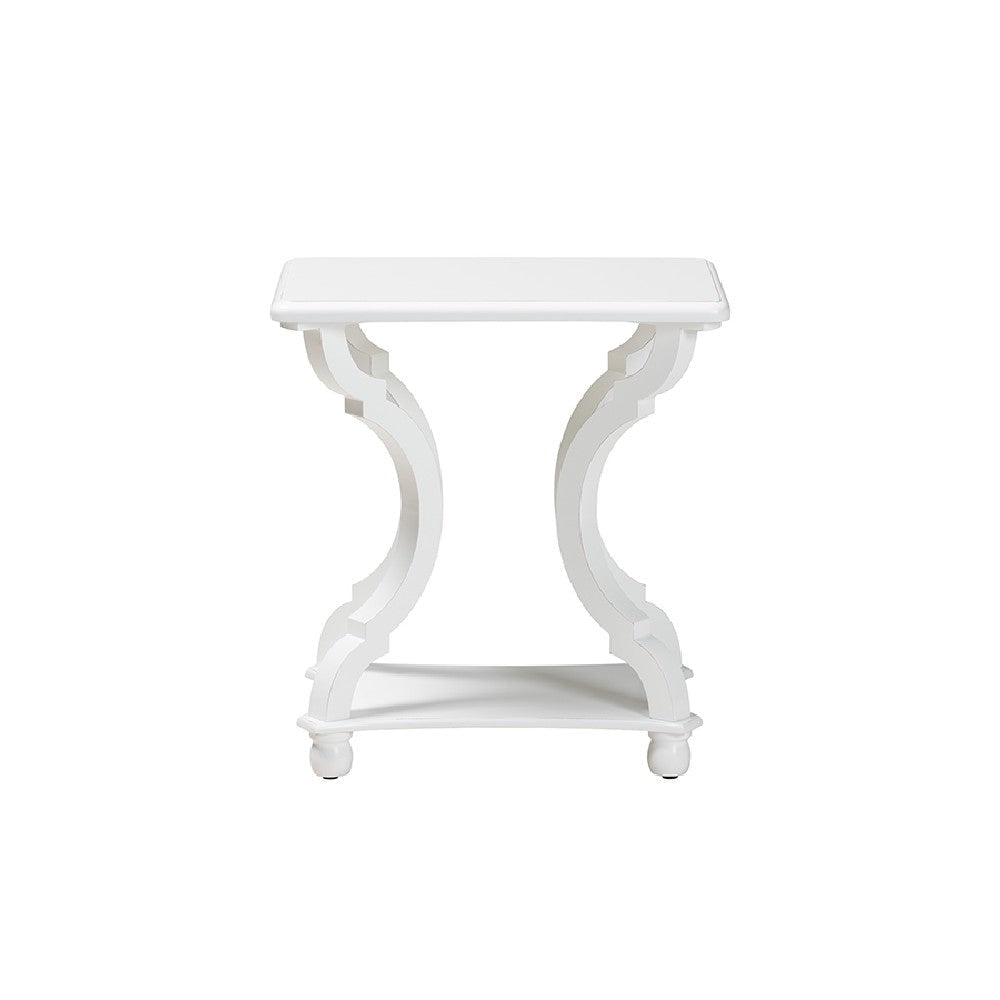 Baxton Studio Cianna Classic and Traditional White Wood End Table WHI-JY21A025-White-Wooden-ET