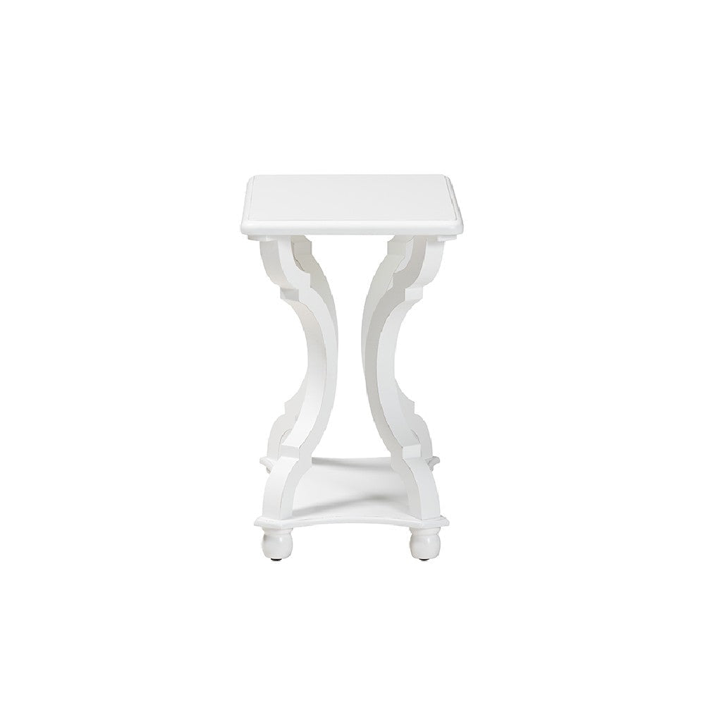 Baxton Studio Cianna Classic and Traditional White Wood End Table WHI-JY21A025-White-Wooden-ET