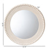 Baxton Studio Grazia Modern Round Beaded-framed Accent Mirror in Pearl White WHI-JY23A389-Mirror