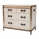 Baxton Studio Benton Vintage White Canvas 4-Drawer Storage Cabinet WHI-JY23B238-White-Cabinet