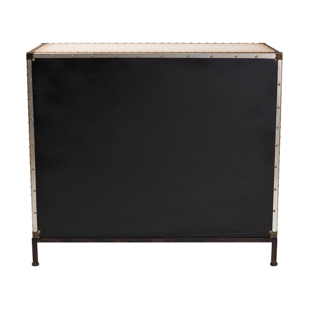 Baxton Studio Benton Vintage White Canvas 4-Drawer Storage Cabinet WHI-JY23B238-White-Cabinet
