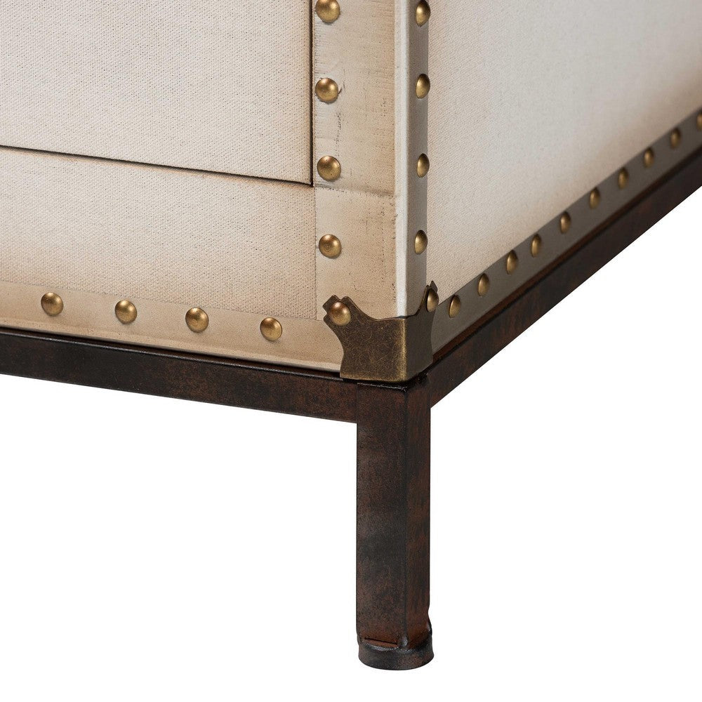 Baxton Studio Benton Vintage White Canvas 4-Drawer Storage Cabinet WHI-JY23B238-White-Cabinet