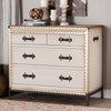 Baxton Studio Benton Vintage White Canvas 4-Drawer Storage Cabinet WHI-JY23B238-White-Cabinet