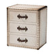 Baxton Studio Mallison Vintage White Canvas 3-Drawer End Table WHI-JY23B241-White-ET