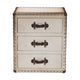 Baxton Studio Mallison Vintage White Canvas 3-Drawer End Table WHI-JY23B241-White-ET