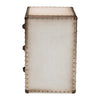 Baxton Studio Mallison Vintage White Canvas 3-Drawer End Table WHI-JY23B241-White-ET