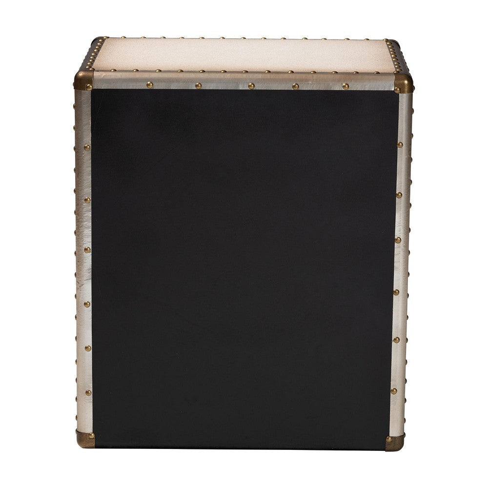 Baxton Studio Mallison Vintage White Canvas 3-Drawer End Table WHI-JY23B241-White-ET