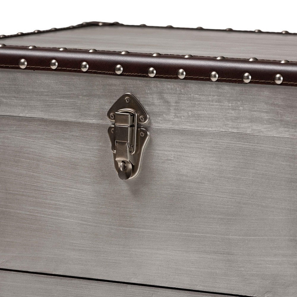 Baxton Studio Calidore Vintage Silver Metal 2-Drawer End Table WHI-JY24A012-Wooden-ET