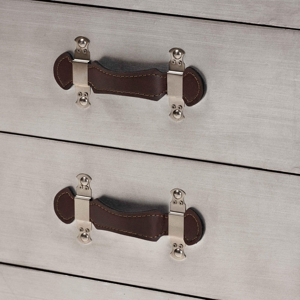 Baxton Studio Calidore Vintage Silver Metal 2-Drawer End Table WHI-JY24A012-Wooden-ET