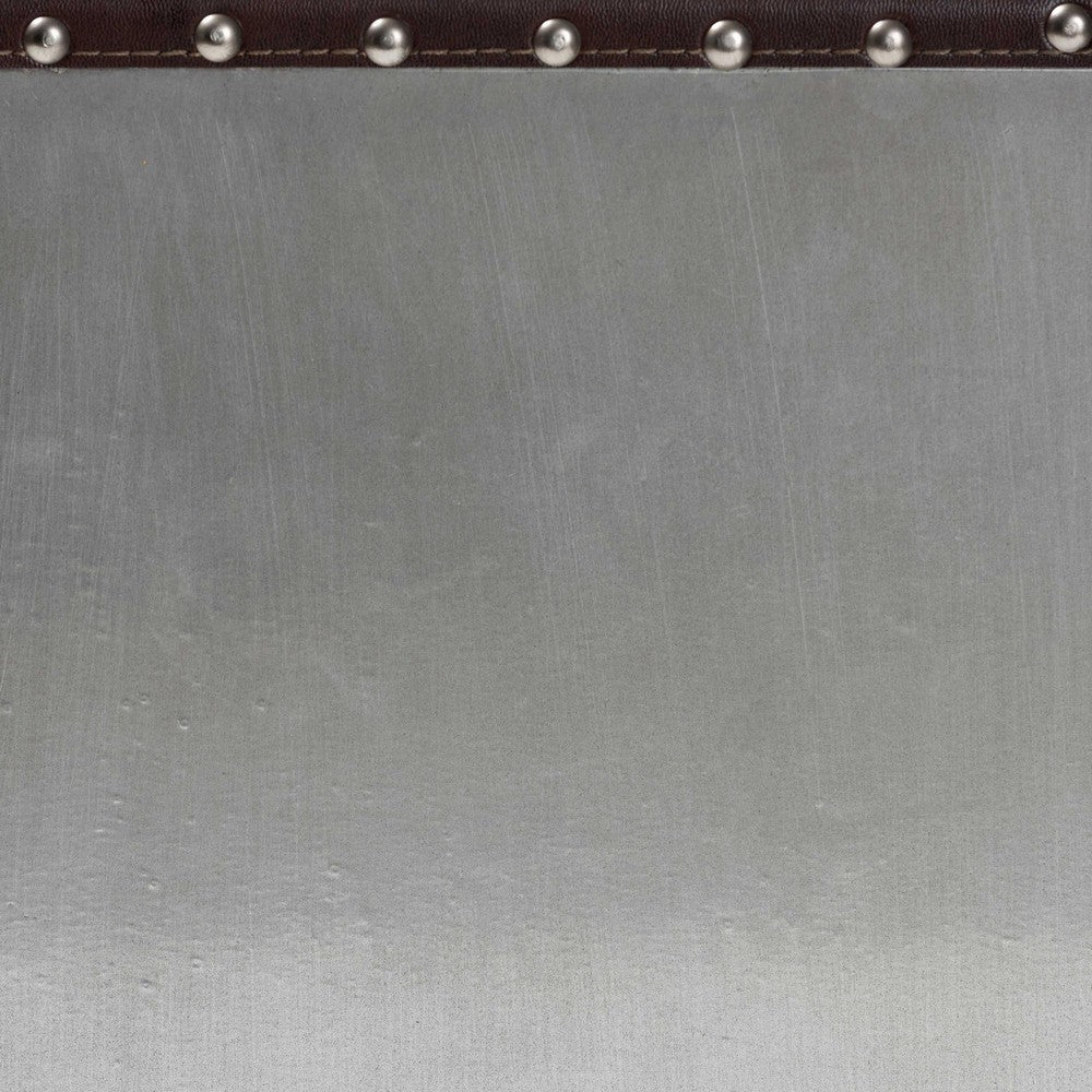 Baxton Studio Jacey Vintage Silver Metal 2-Drawer End Table WHI-JY24A032-Wooden-Cabinet