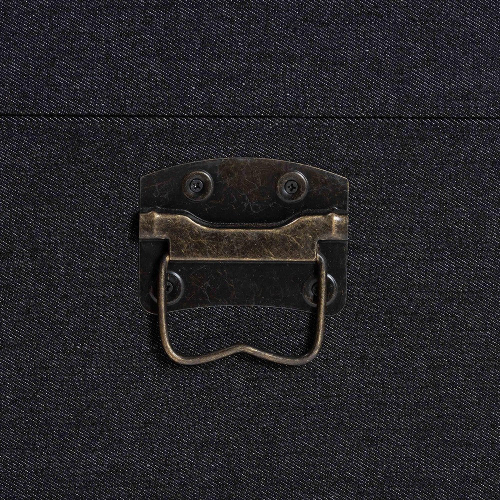 Baxton Studio Agatha Vintage Black Canvas 2-Drawer Storage Trunk WHI-JY24A034-Black-Wooden-Cabinet