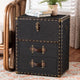 Baxton Studio Agatha Vintage Black Canvas 2-Drawer Storage Trunk