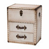 Baxton Studio Agatha Vintage Coffee Canvas 2-Drawer Storage Trunk WHI-JY24A034-White-Wooden-Cabinet