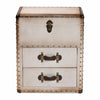 Baxton Studio Agatha Vintage Coffee Canvas 2-Drawer Storage Trunk WHI-JY24A034-White-Wooden-Cabinet