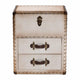 Baxton Studio Agatha Vintage Coffee Canvas 2-Drawer Storage Trunk WHI-JY24A034-White-Wooden-Cabinet