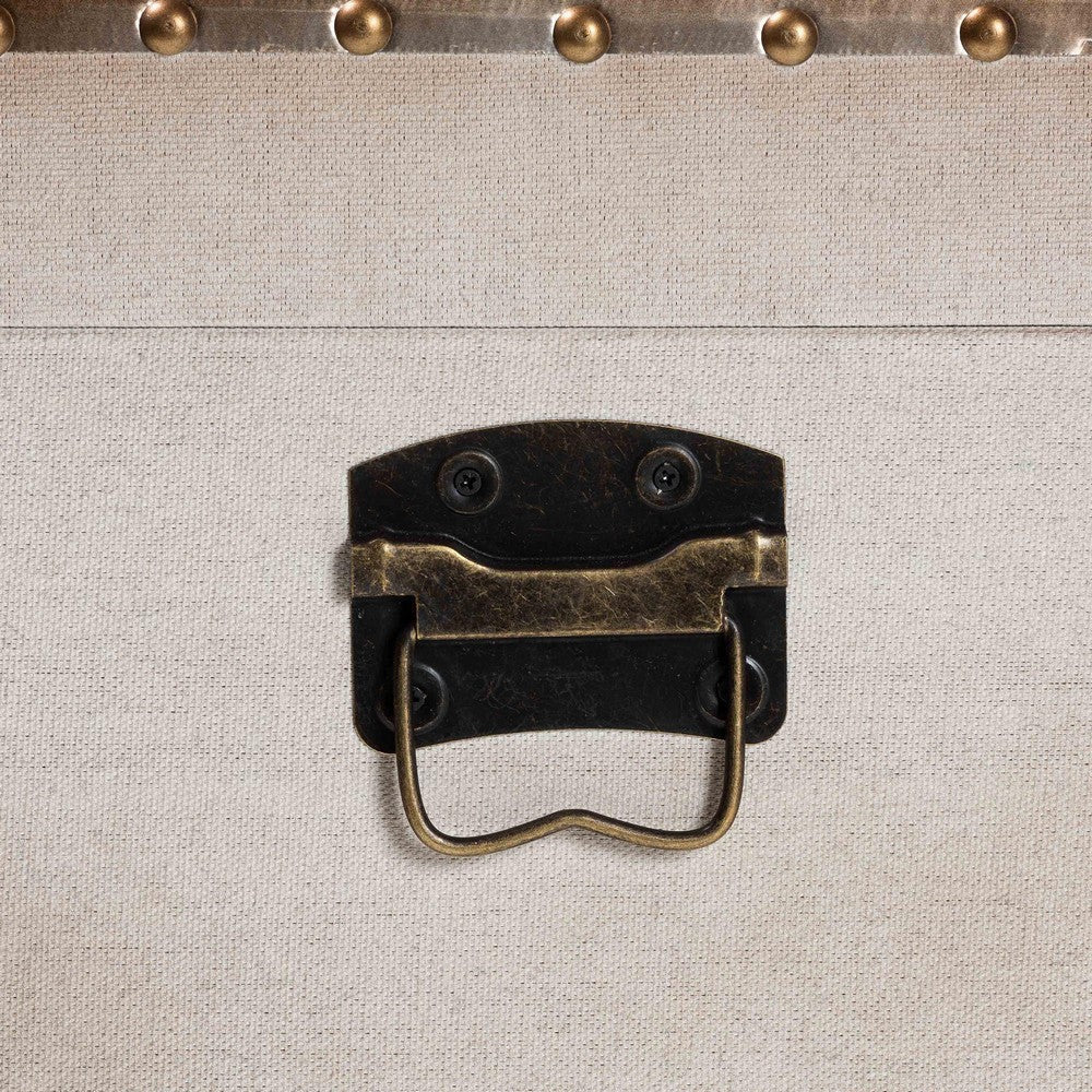 Baxton Studio Agatha Vintage Coffee Canvas 2-Drawer Storage Trunk WHI-JY24A034-White-Wooden-Cabinet