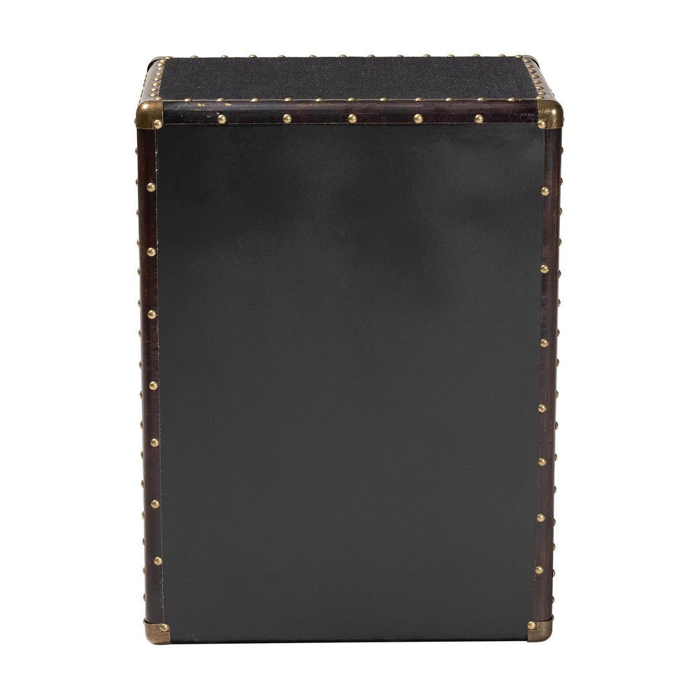 Baxton Studio Jaelyn Vintage Black Canvas 4-Drawer End Table WHI-JY24A037-Black-Wooden-ET