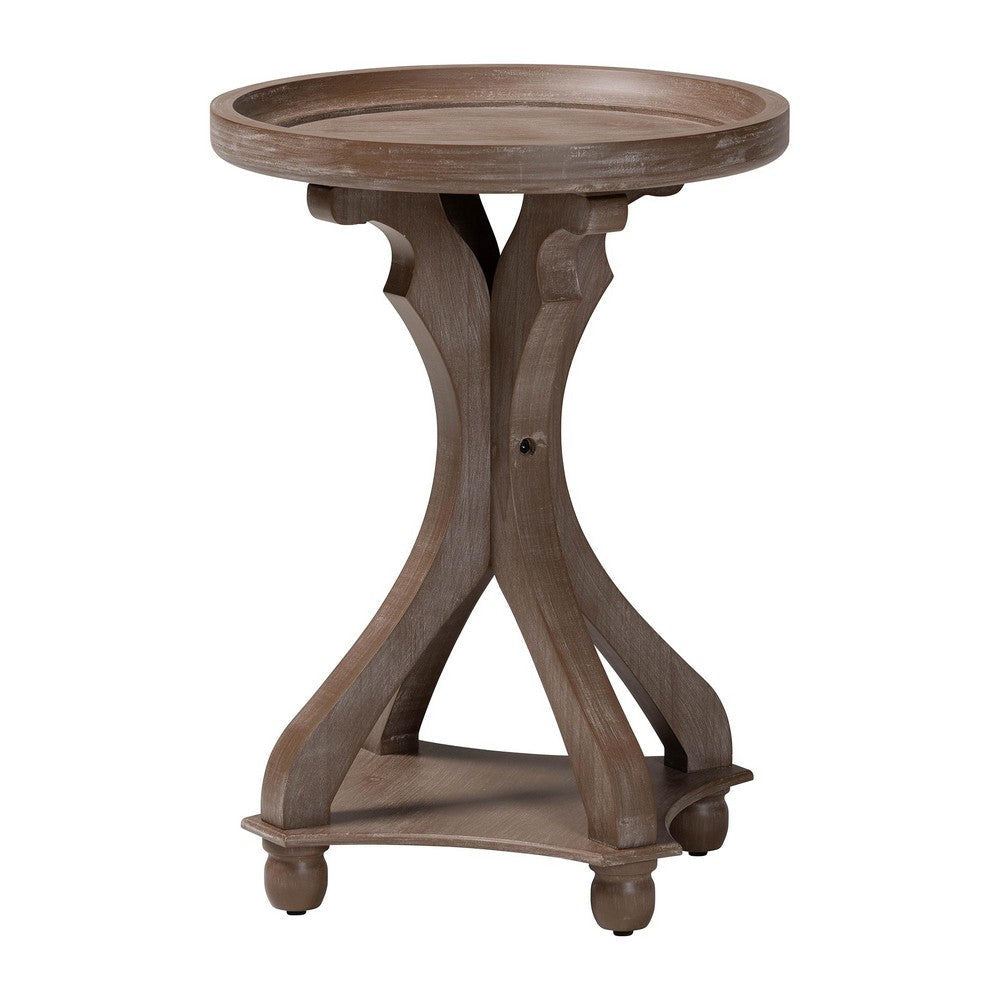 Baxton Studio Westlyn French Country Antique Brown Wood End Table WHI-JY24A183-Brown-ET