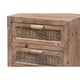 Baxton Studio Calida Mid-Century Modern Whitewashed Natural Brown Finished Wood and Rattan 2-Drawer End Table WHI-JYCR19B-007-Rattan-ET