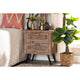 Baxton Studio Calida Mid-Century Modern Whitewashed Natural Brown Finished Wood and Rattan 2-Drawer End Table WHI-JYCR19B-007-Rattan-ET