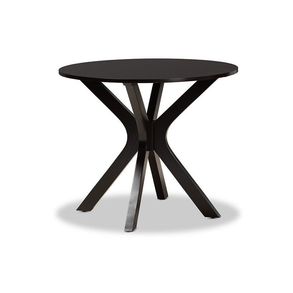 Baxton Studio Jana Modern and Contemporary Grey Fabric Upholstered and Dark Brown Finished Wood 5-Piece Dining Set