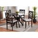 Baxton Studio Jana Modern and Contemporary Grey Fabric Upholstered and Dark Brown Finished Wood 5-Piece Dining Set