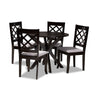 Baxton Studio Jana Modern and Contemporary Grey Fabric Upholstered and Dark Brown Finished Wood 5-Piece Dining Set