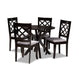 Baxton Studio Jana Modern and Contemporary Grey Fabric Upholstered and Dark Brown Finished Wood 5-Piece Dining Set