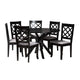 Baxton Studio Jana Modern Grey Fabric and Espresso Brown Finished Wood 7-Piece Dining Set WHI-Jana-Grey-Dark-Brown-7PC-Dining-Set