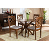 Baxton Studio Jana Modern and Contemporary Grey Fabric Upholstered and Walnut Brown Finished Wood 5-Piece Dining Set