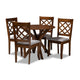 Baxton Studio Jana Modern and Contemporary Grey Fabric Upholstered and Walnut Brown Finished Wood 5-Piece Dining Set