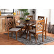 Baxton Studio Jana Modern and Contemporary Grey Fabric Upholstered and Walnut Brown Finished Wood 7-Piece Dining Set