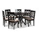 Baxton Studio Jana Modern and Contemporary Sand Fabric Upholstered and Dark Brown Finished Wood 7-Piece Dining Set