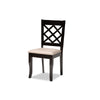 Baxton Studio Jana Modern and Contemporary Sand Fabric Upholstered and Dark Brown Finished Wood 7-Piece Dining Set